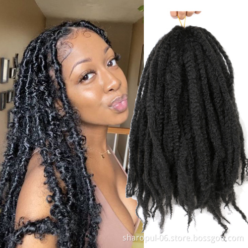 18 inch Afro Kinky Twist Hair extension crochet Marley Braiding 30strands 100gram Bulk Synthetic Hair crochet braids